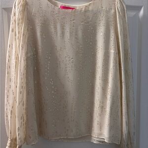 Lilly Pulitzer coconut silk clip blouse